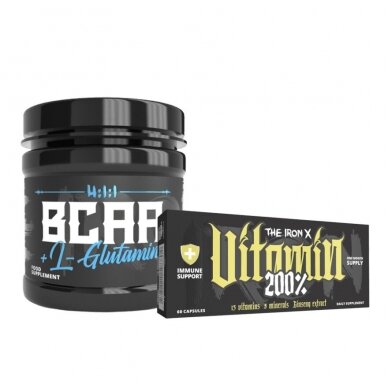 The Iron X BCAA + L-Glutamine ir Vitamin 200%